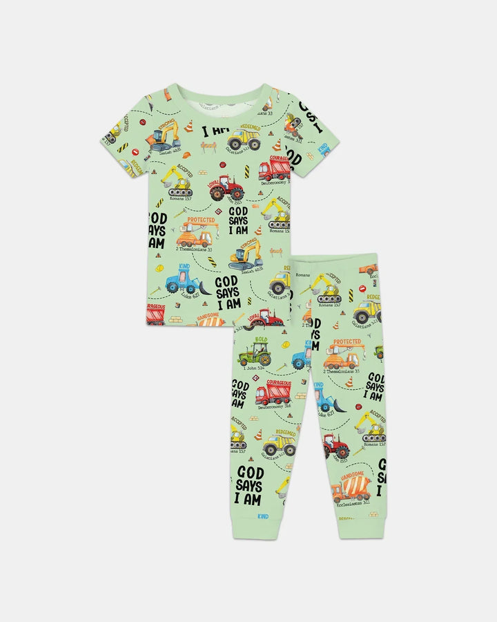 God Says I Am Bamboo Two Piece Short Sleeve Pajama Set