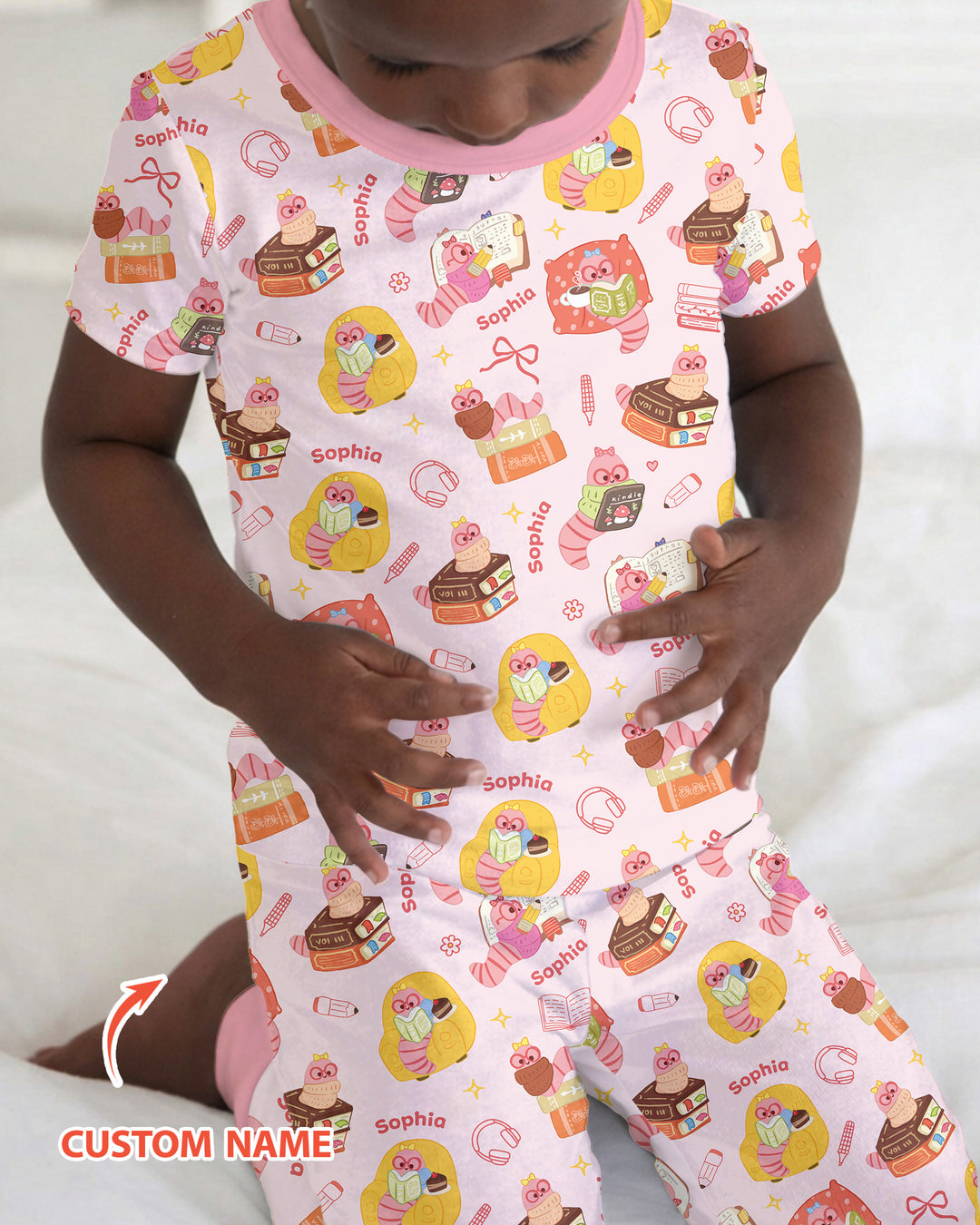 CUSTOM Template Bamboo Two Piece Short Sleeve Pyjamas Set