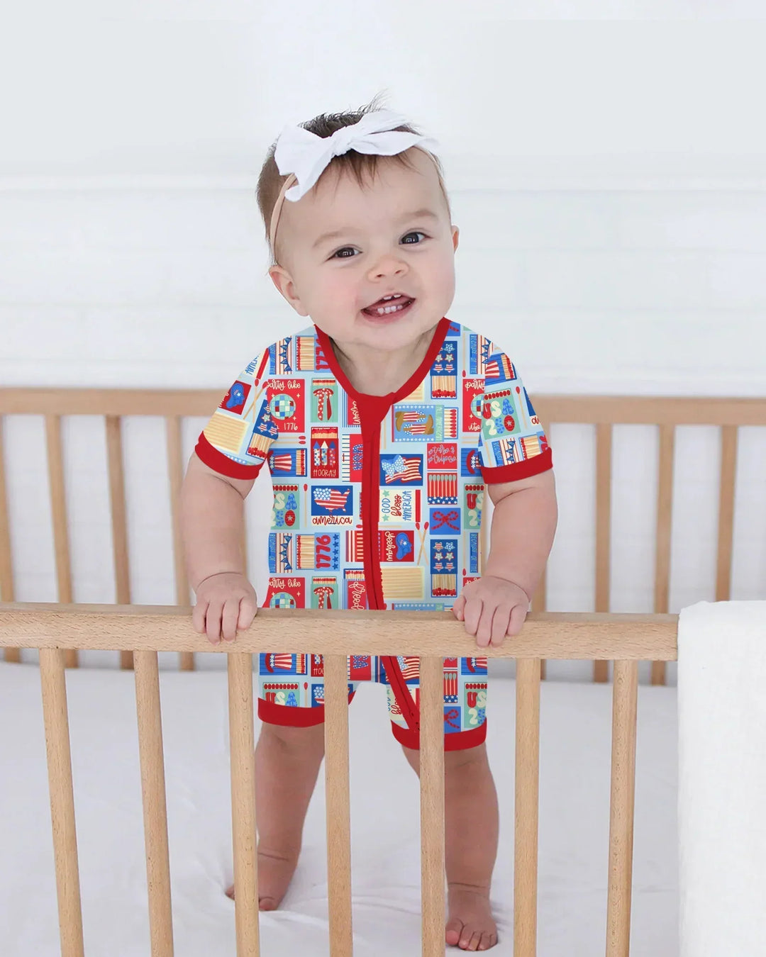 Patriotic Matchbox Family Matching Bamboo Shorty Zippy