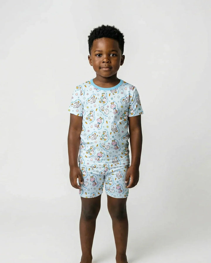 Easter Silly Goose Bamboo Two Piece Short Sleeve Shorts Pajama Set