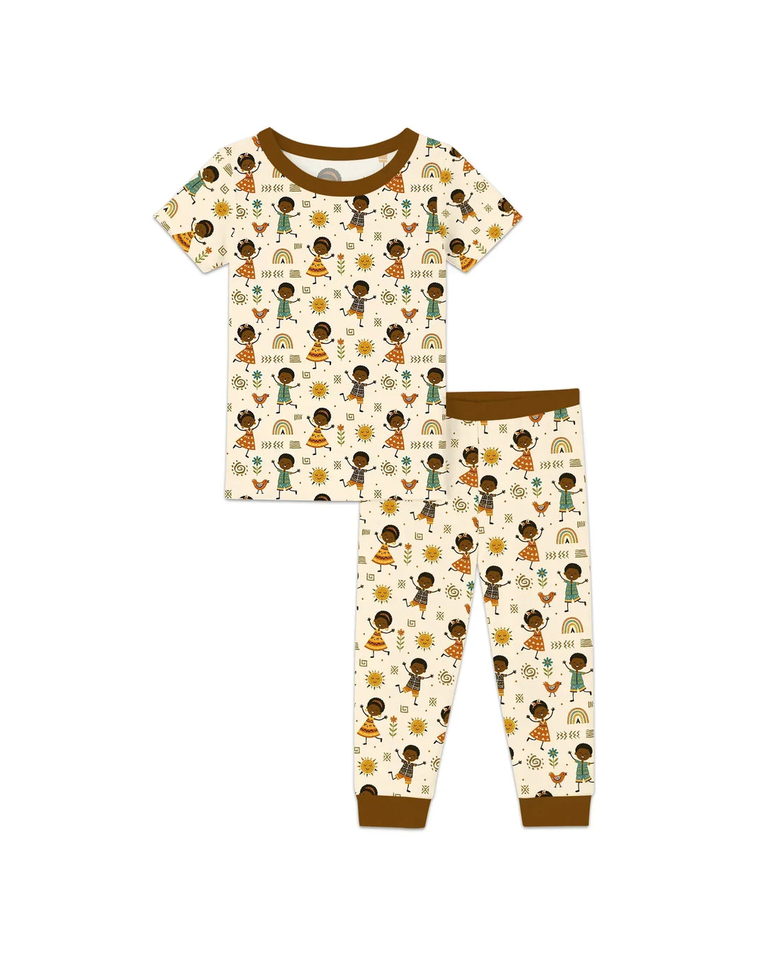 Cute African Heritage Bamboo Two Piece Short Sleeve Pajama Set