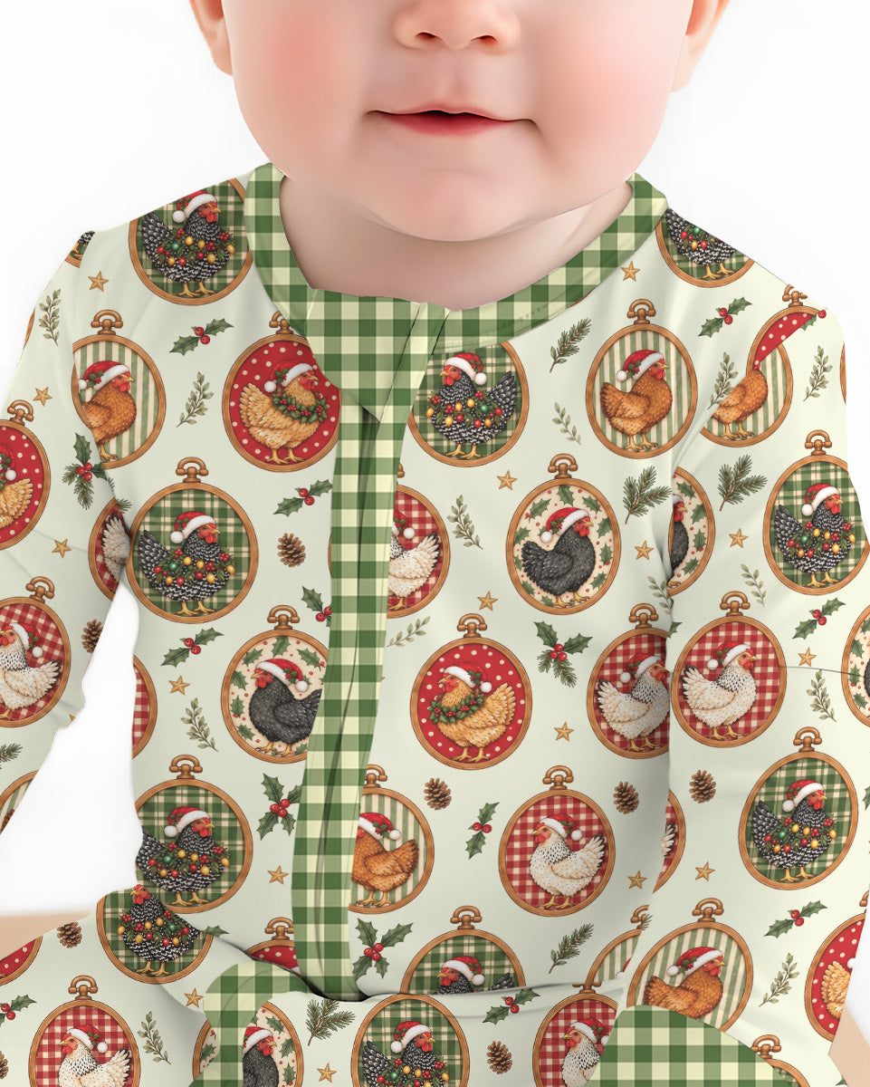 Chicken Merry Clucking Christmas Bamboo Convertible Zippy