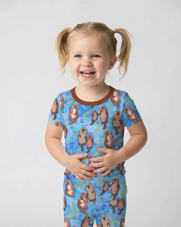Otterly Together Bamboo Two Piece Short Sleeve Pajama Set