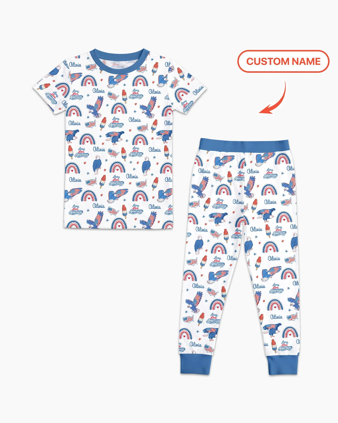 Long Live America Bamboo Two Piece Short Sleeve Pajama Set