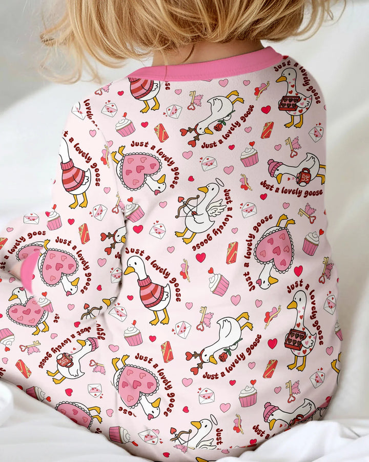 Valentine Silly Goose Bamboo Two Piece Long Sleeve Pajama Set