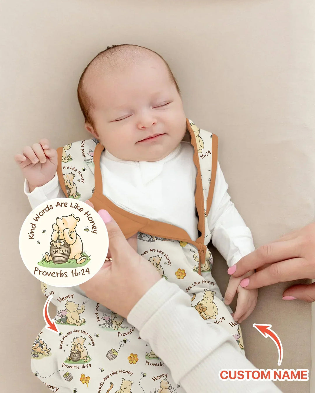 Kind Words Are Like Honey Custom Name Bamboo Sleep Bag