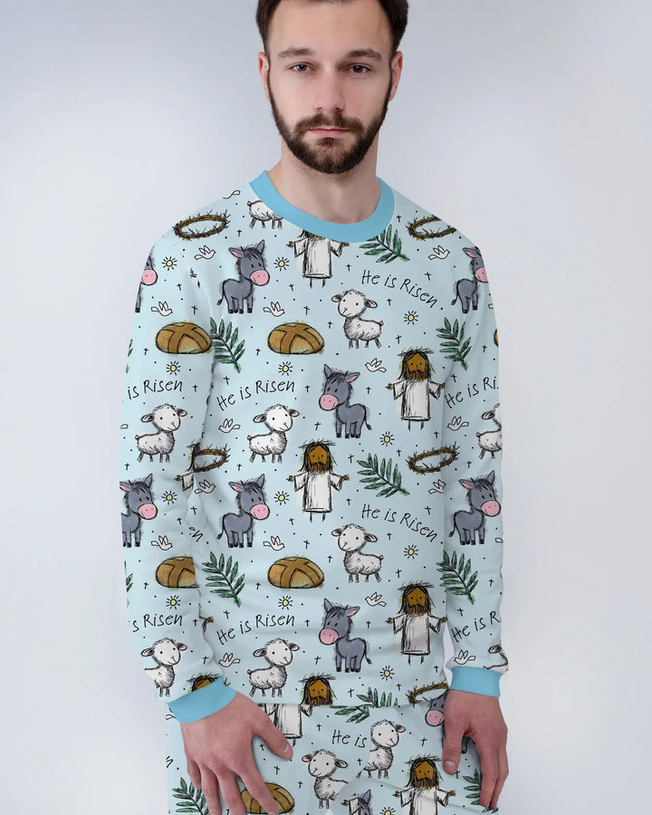 He Is Risen Easter Family Matching Bamboo Men's Pajama Set
