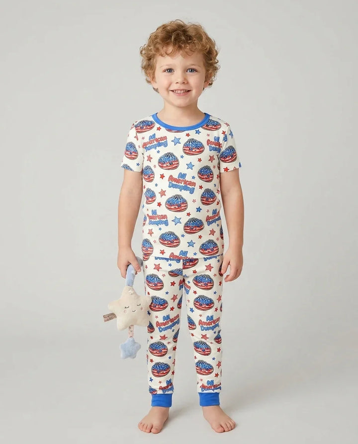 All American Dumpling Bamboo Two Piece Short Sleeve Pajama Set