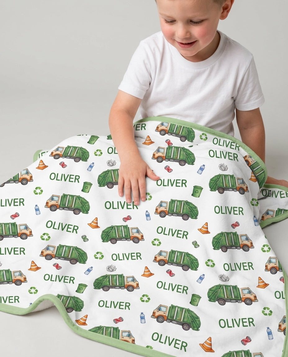 Custom Name Garbage Day Bamboo Blanket
