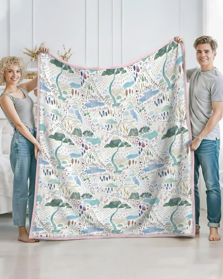 Whimsical Psalms 23 Map Bamboo Blanket