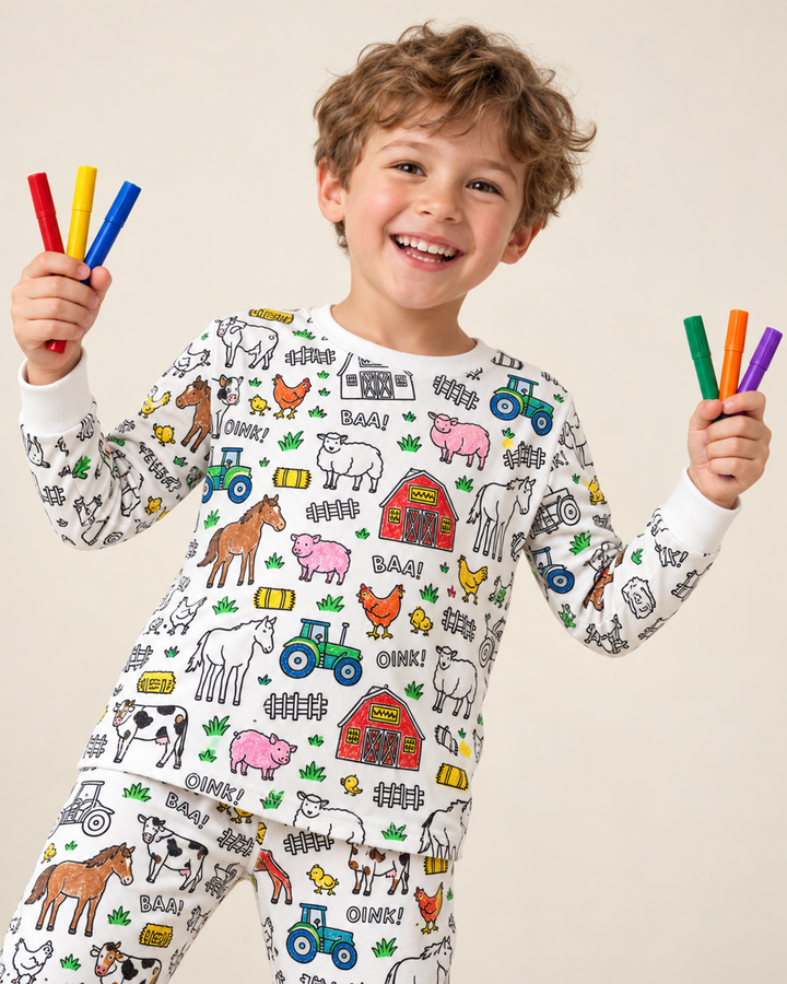 All Colorable Bamboo Two Piece Long Sleeve Pyjamas Set