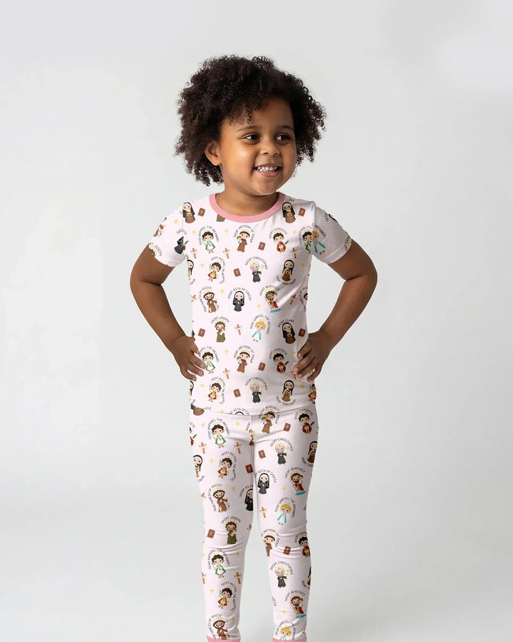 Saints in the Clouds Bamboo Two Piece Short Sleeve Pajama Set