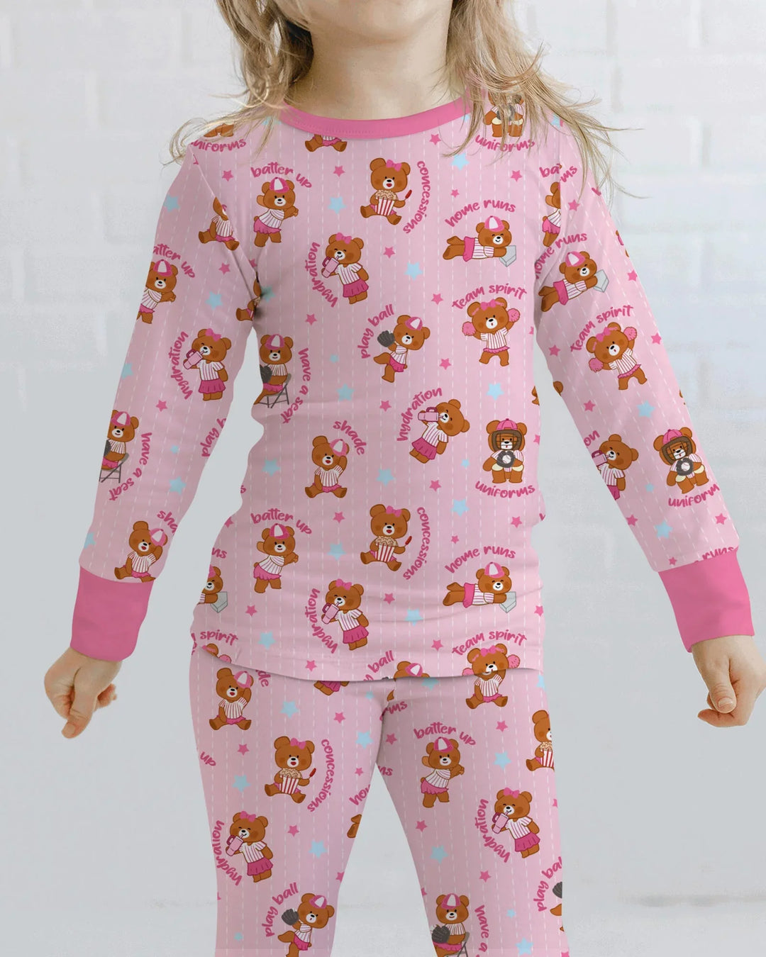 Born To Play Baseball Bamboo Two Piece Long Sleeve Pajama Set