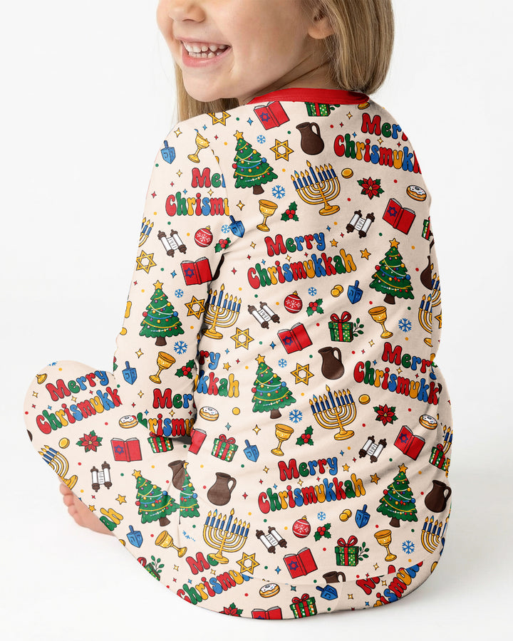 Merry Chrismukkah Bamboo Two Piece Long Sleeve Pajama Set