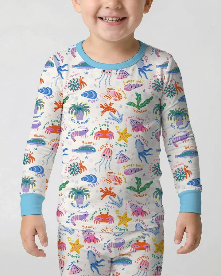 Tide Pool Pals Bamboo Two Piece Long Sleeve Pajama Set