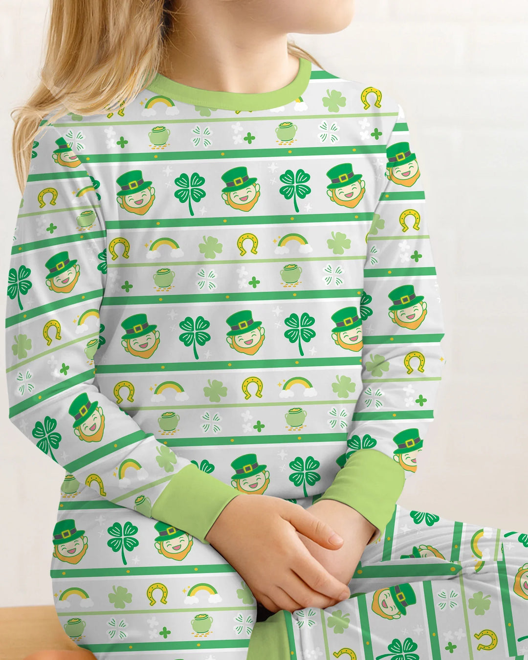 Happy Saint Patrick's Day Bamboo Two Piece Long Sleeve Pajama Set