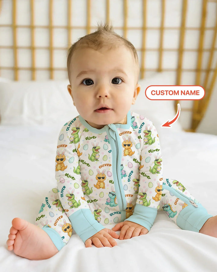 Custom Name Dinosaur on the Hunt Bamboo Convertible Zippy