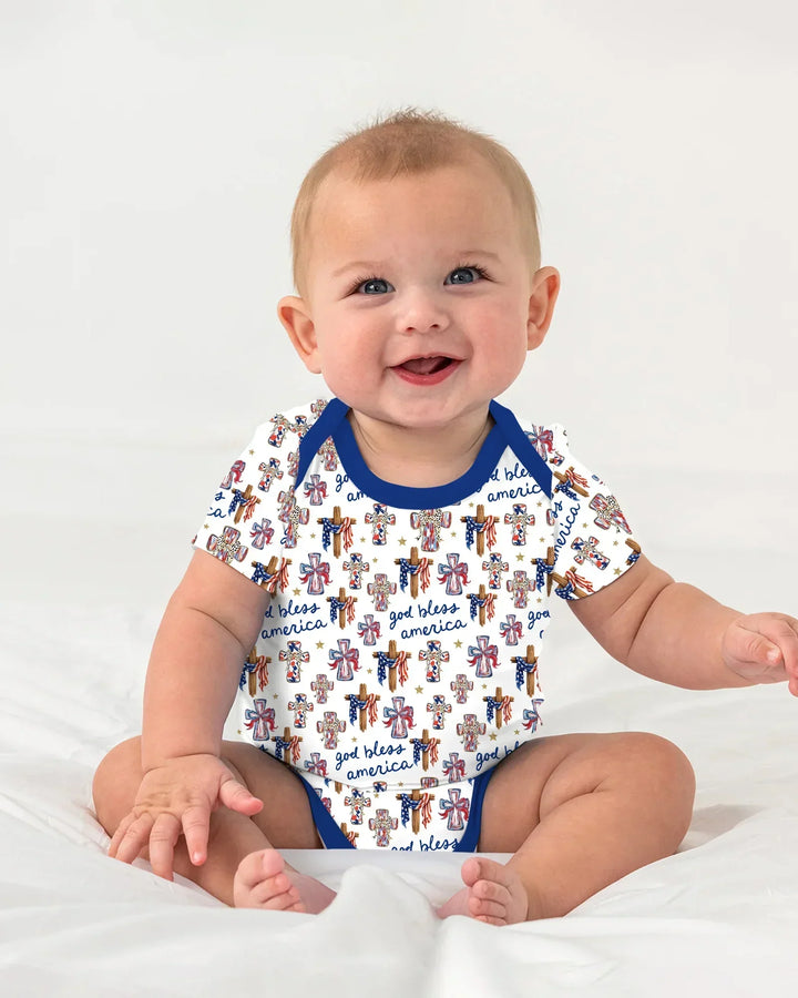 God Bless America Family Matching Bamboo Bodysuit