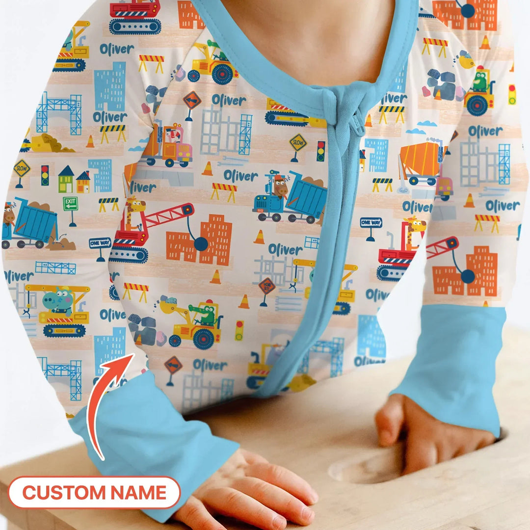 Little Builder Friends Custom Name Bamboo Convertible Zippy