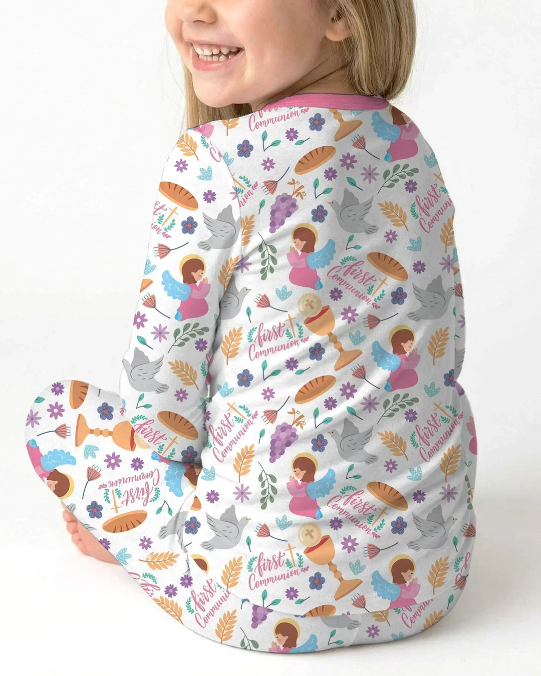 First Communion Bamboo Two Piece Long Sleeve Pajama Set