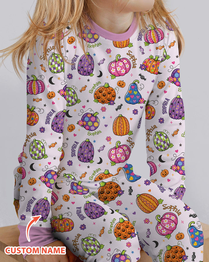 Boo-tiful Pumpkins Bamboo Two Piece Long Sleeve Pajama Set