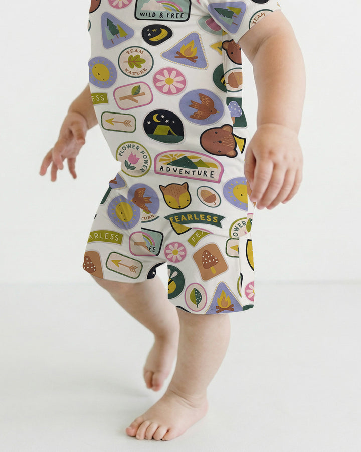 Little Explorer Bamboo Two Piece Short Sleeve Shorts Pajama Set