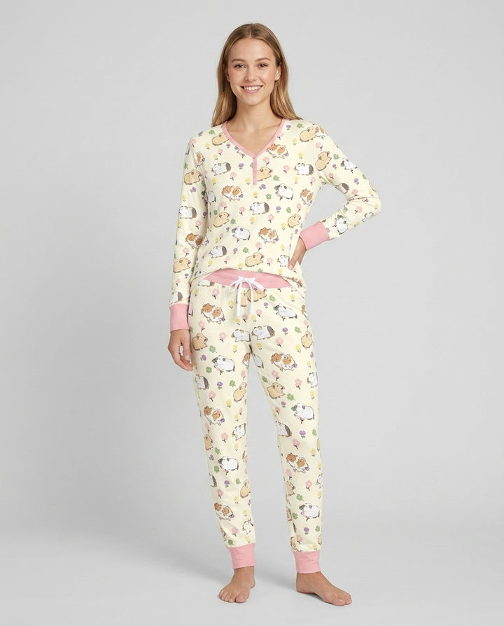 Guinea Pig Garden Bamboo Women Pajama Set
