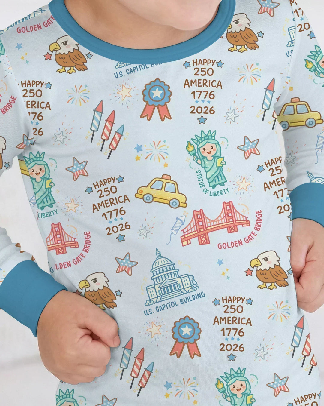 250 Years Of Freedom Bamboo Two Piece Long Sleeve Pajama Set