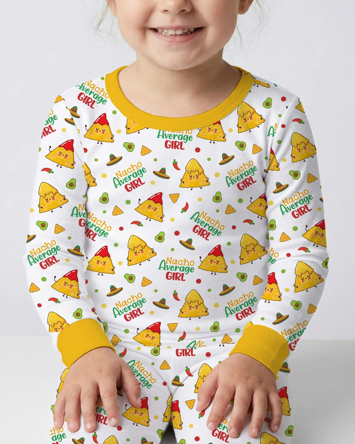 Lil Nacho Average Kid Bamboo Two Piece Long Sleeve Pajama Set