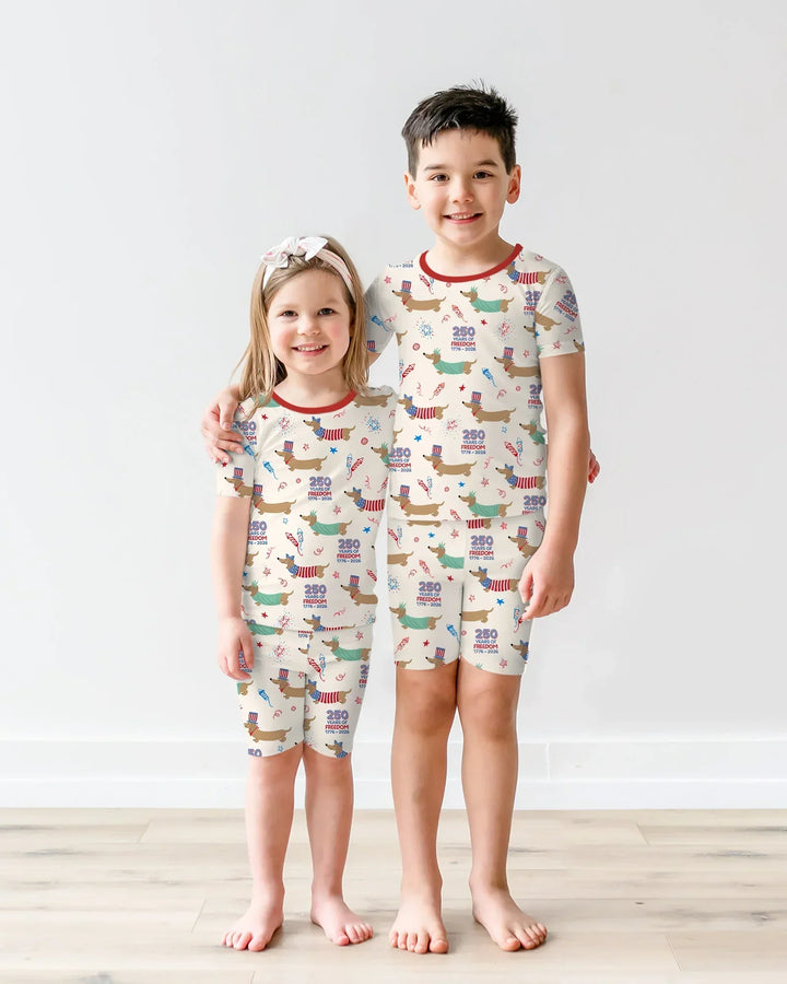 250 Years Of Freedom Bamboo Two Piece Short Sleeve Shorts Pajama Set