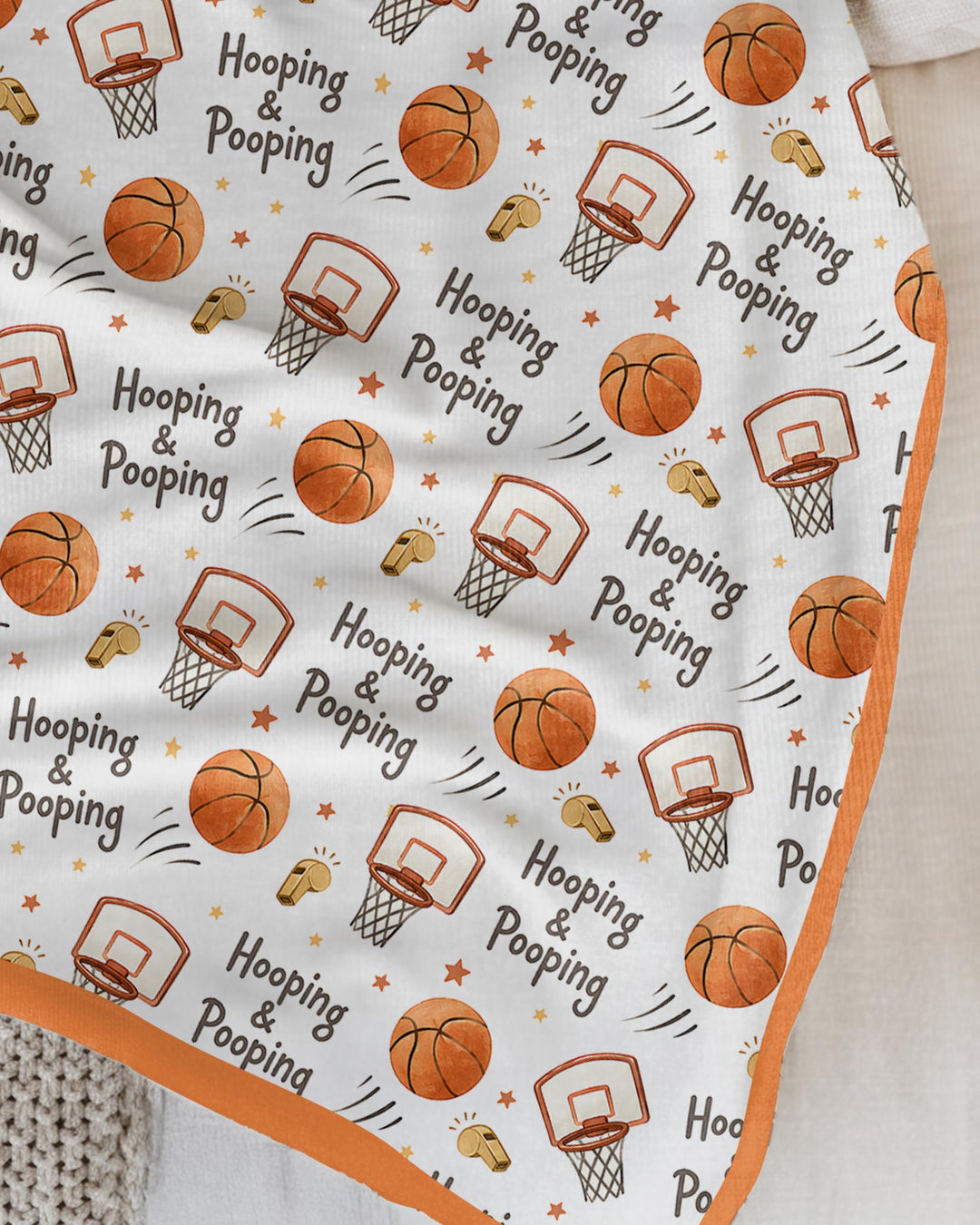 Funny Basketball Hooping & Pooping Bamboo Blanket