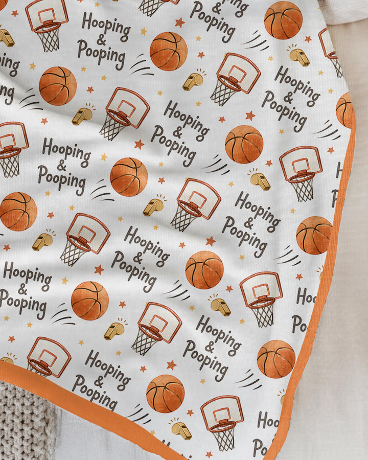 Funny Basketball Hooping & Pooping Bamboo Blanket