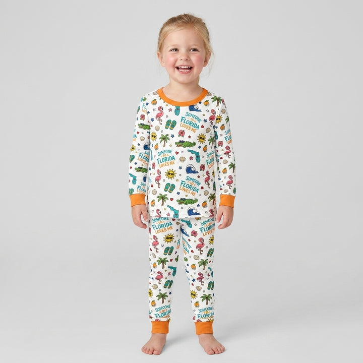 Someone in Florida Loves Me Bamboo Two Piece Long Sleeve Pajama Set