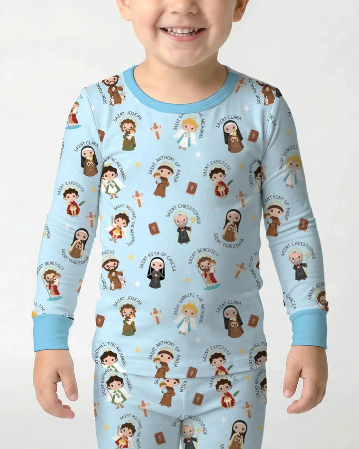 Saints in the Clouds Bamboo Two Piece Long Sleeve Pajama Set