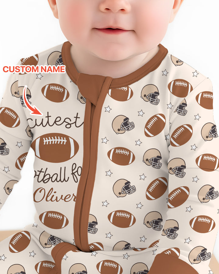 Custom Name Cutest Football Fan Bamboo Convertible Zippy