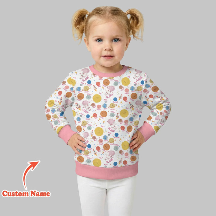 Custom Name Little's Kid into Universer Bamboo Crewneck Sweatshirt