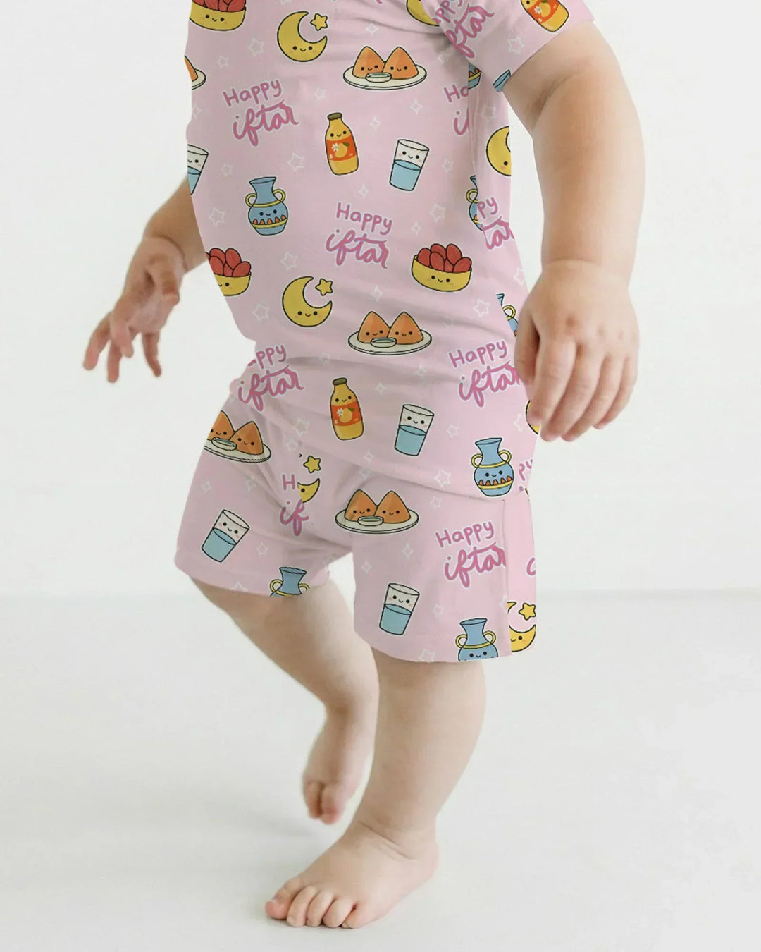 Iftar Party Bamboo Two Piece Short Sleeve Shorts Pajama Set