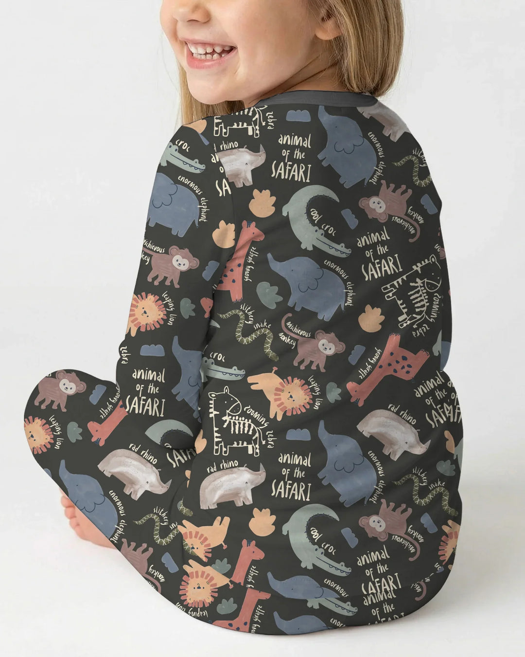 Funny African Animals Bamboo Two Piece Long Sleeve Pajama Set