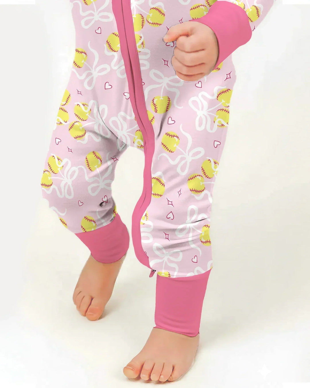 Softball Cherry Mom And Girl Matching Bamboo Convertible Zippy