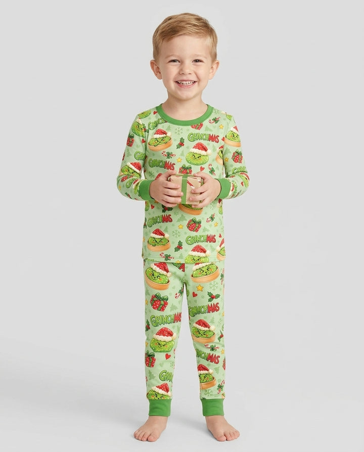 Grinchmas Dumpling Bamboo Two Piece Long Sleeve Pajama Set