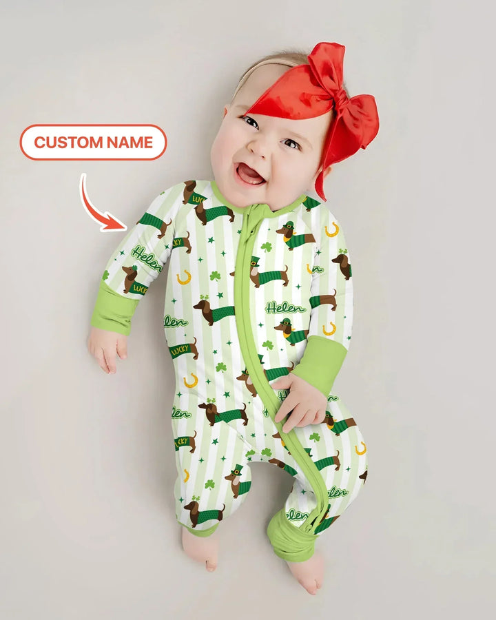 Lucky Dachshunds St. Patrick's Day Family Matching Bamboo Convertible Zippy
