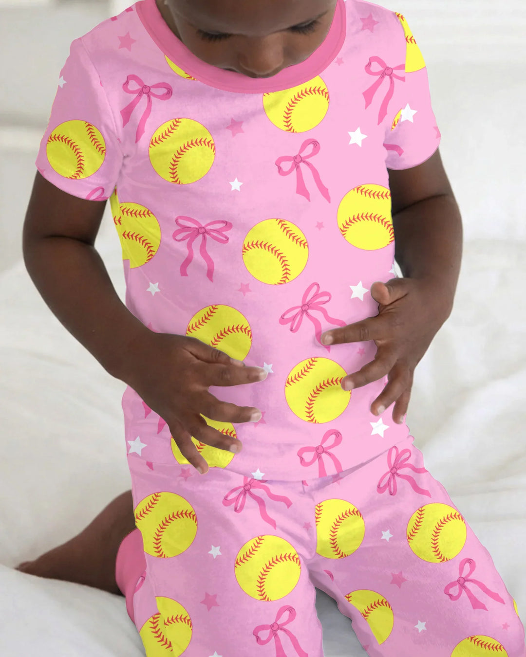 Softball Lovers Bamboo Two Piece Short Sleeve Pajama Set