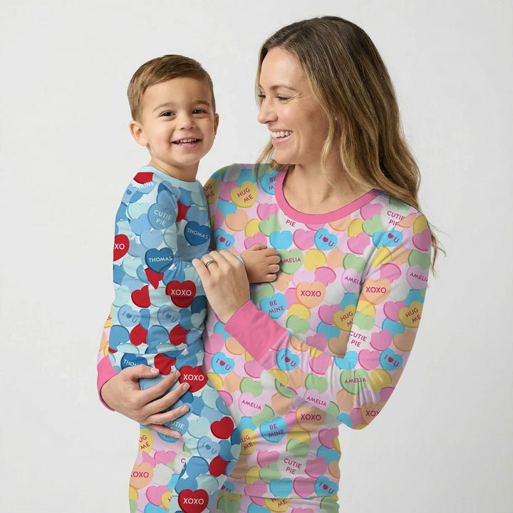 Valentine Candy Crush Family Matching Bamboo Men's Pajama Set