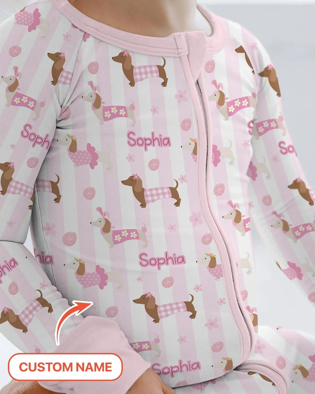 Custom Name Easter Dachshunds Family Matching Bamboo Convertible Zippy