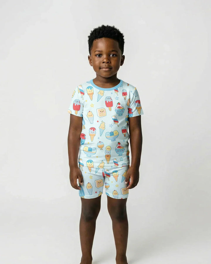 American Ice cream Bamboo Two Piece Short Sleeve Shorts Pajama Set