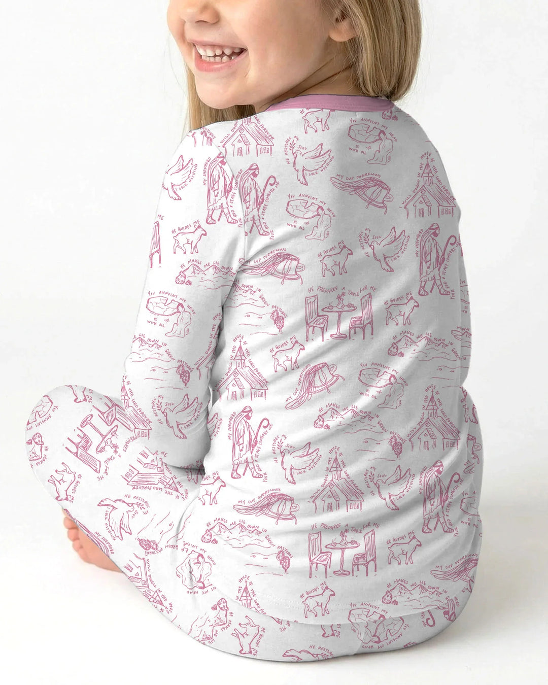 Psalm 23 Sketch Bamboo Two Piece Long Sleeve Pajama Set
