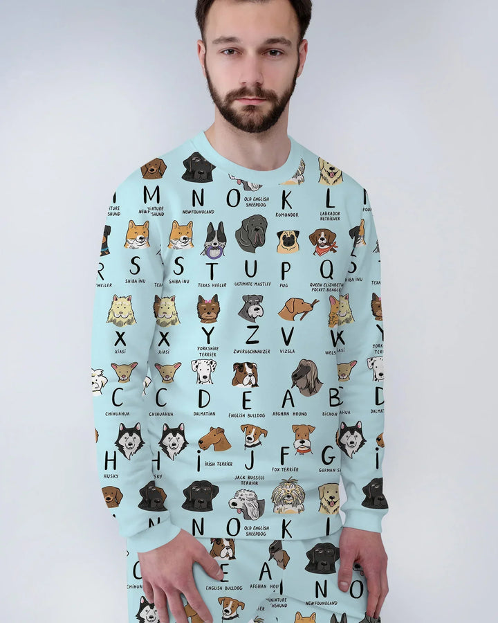 Funny Dogs Alphabet Bamboo Men's Pajama Set
