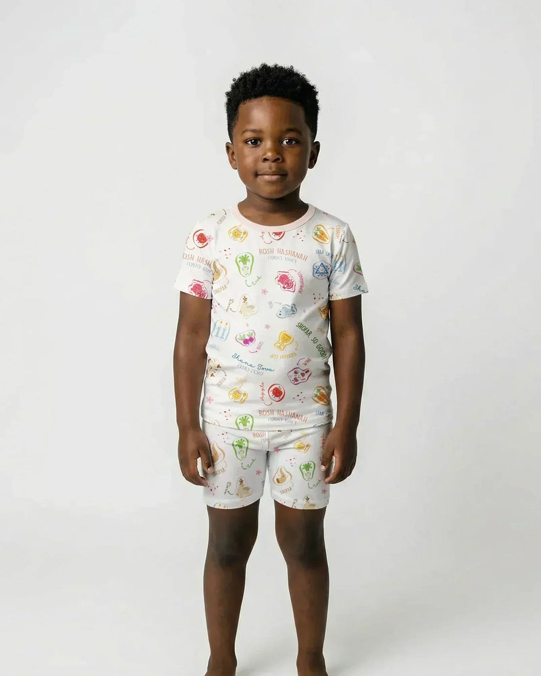 Happy Rosh Hashanah Bamboo Two Piece Short Sleeve Shorts Pajama Set