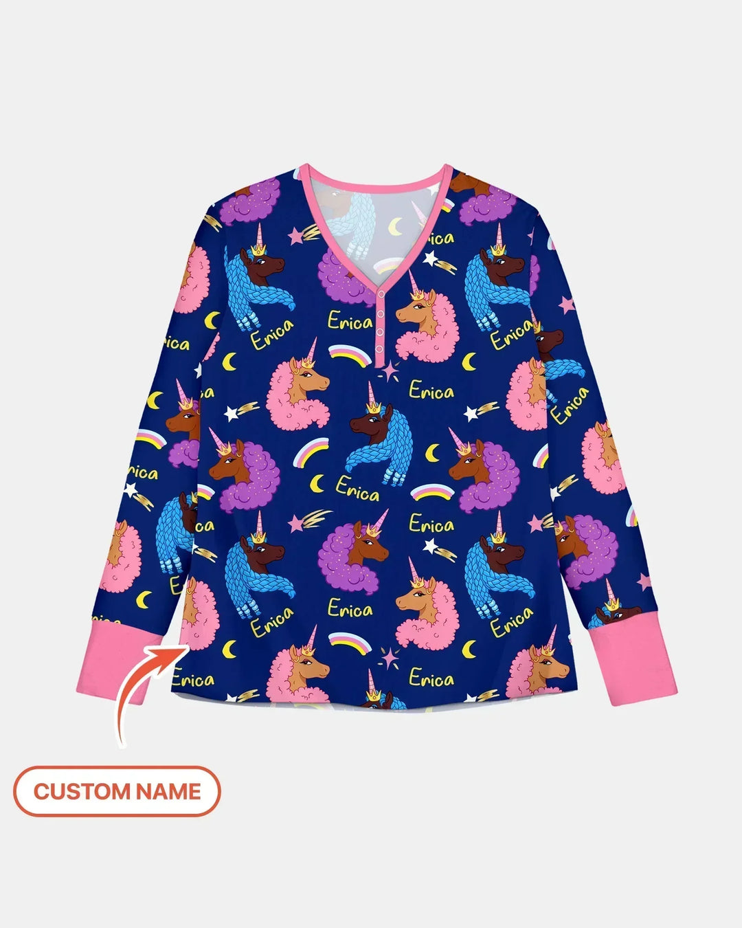 African Astro Unicorn Bamboo Women Pajama Set