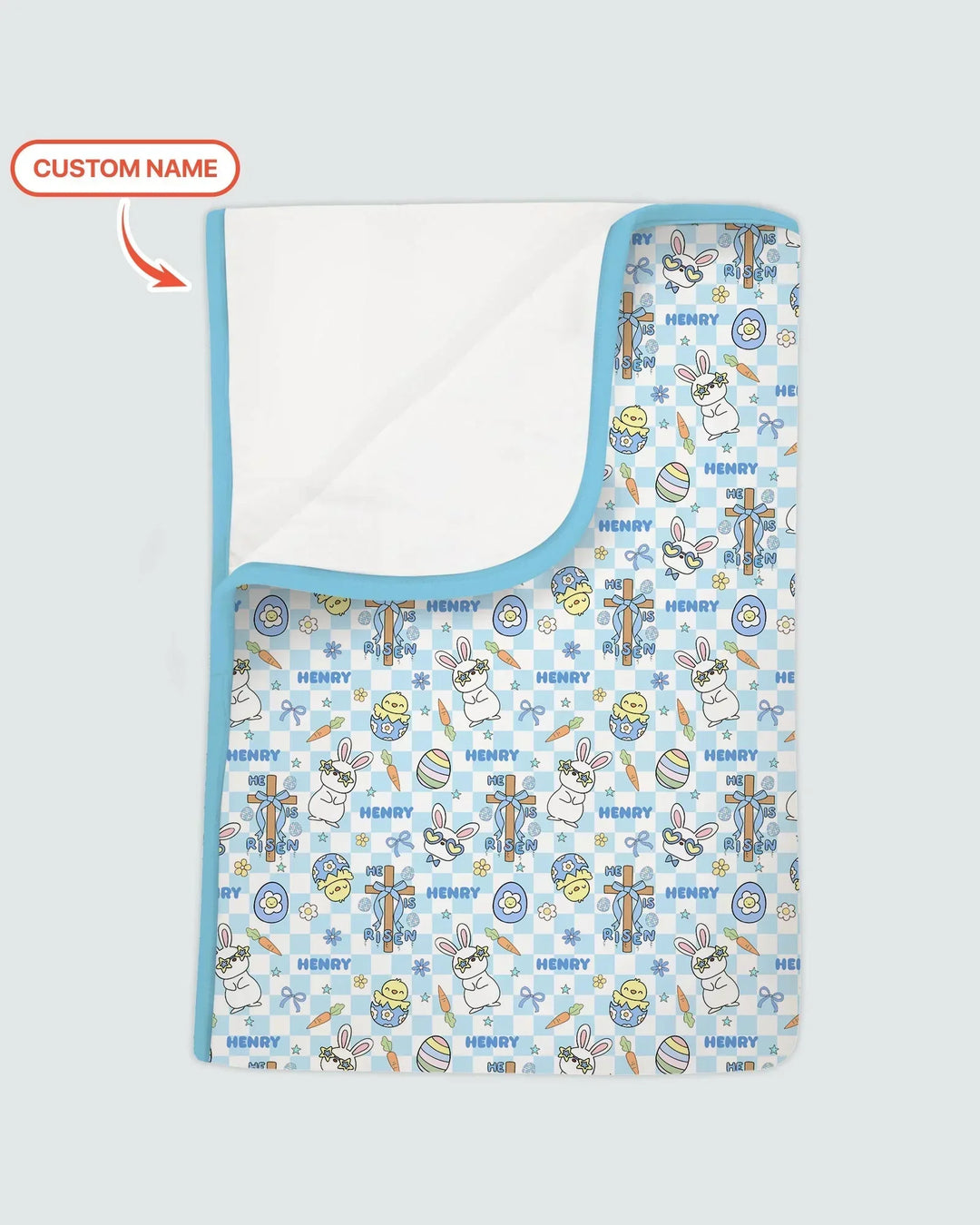 Custom Name Retro Easter Bamboo Blanket